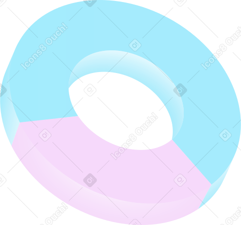 粉色和蓝色的饼图 PNG, SVG