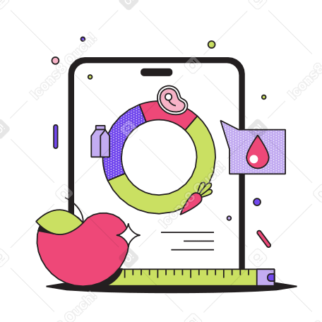 Diet app for weight loss Illustration in PNG, SVG