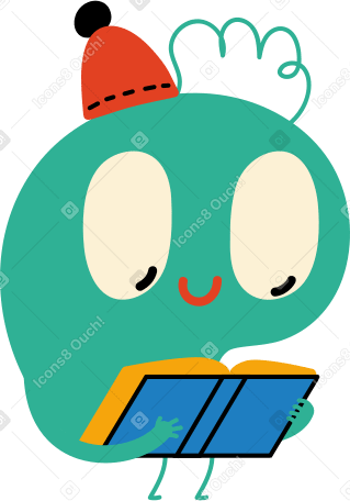 character with book PNG, SVG