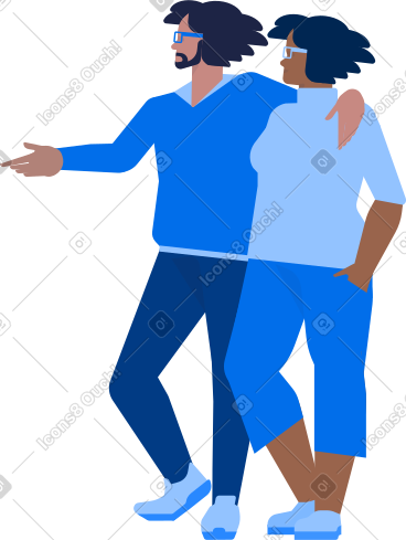 穿着现代服装的情侣 PNG, SVG