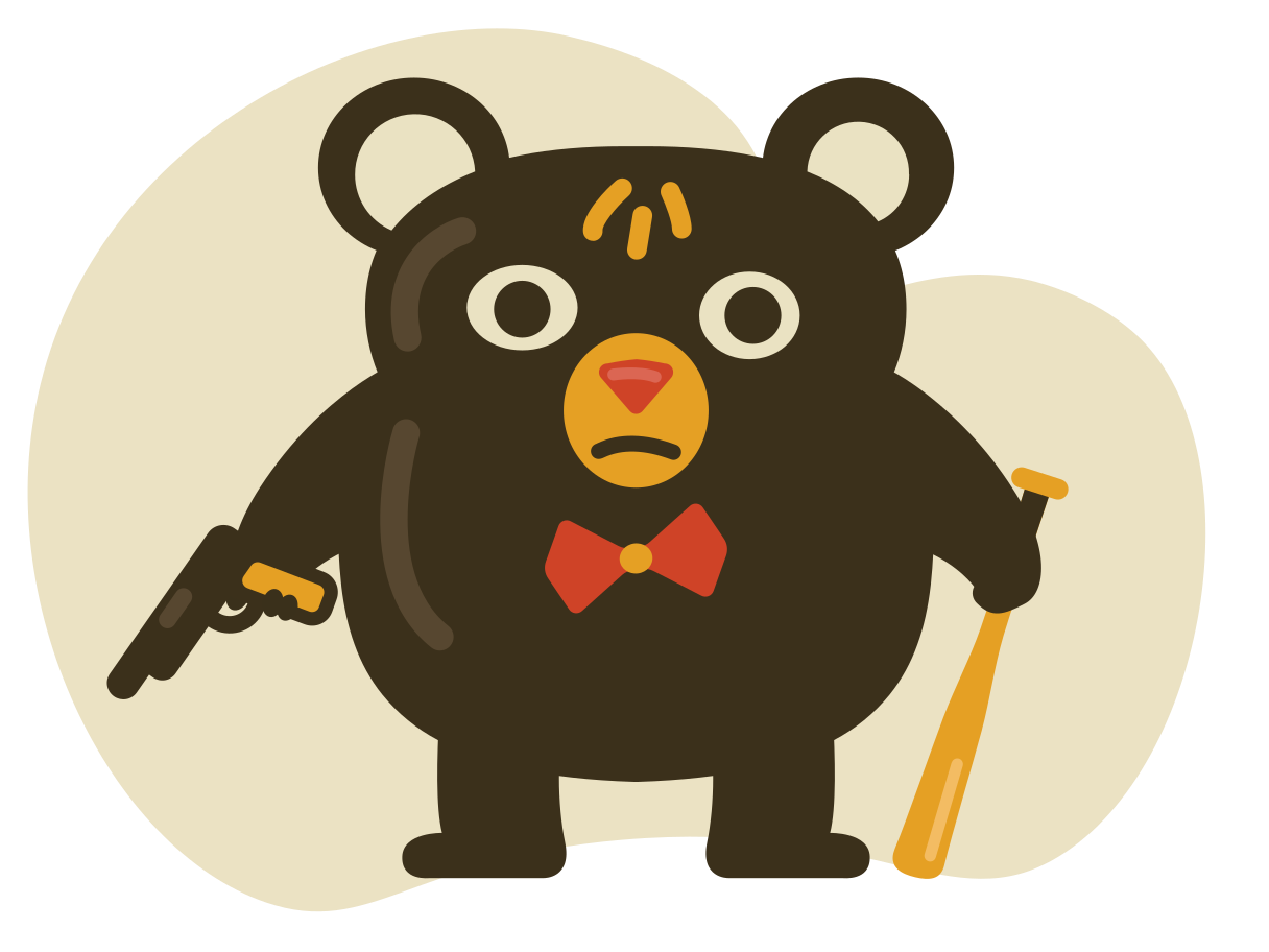 Gangster bear Illustration in PNG, SVG
