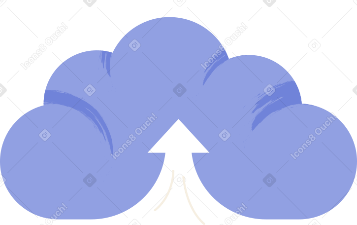 cloud with an arrow inside Illustration in PNG, SVG