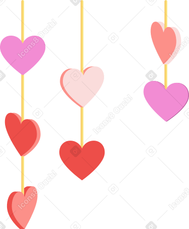 Guirnalda de corazon PNG, SVG