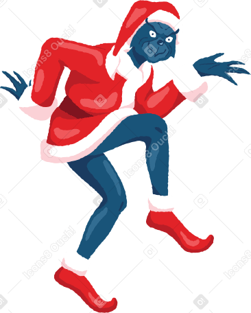 satisfied christmas character Illustration in PNG, SVG