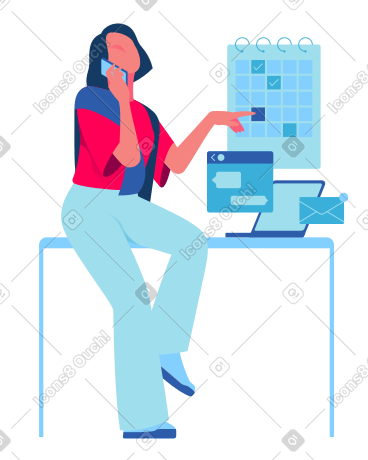 办公室里的女人一心多用 PNG, SVG