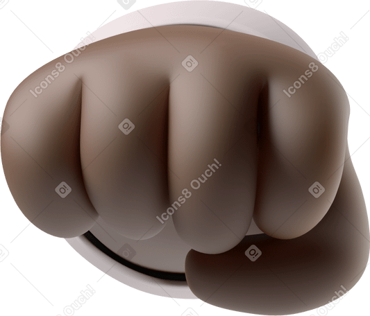 3D Oncoming fist of a black skin hand PNG, SVG
