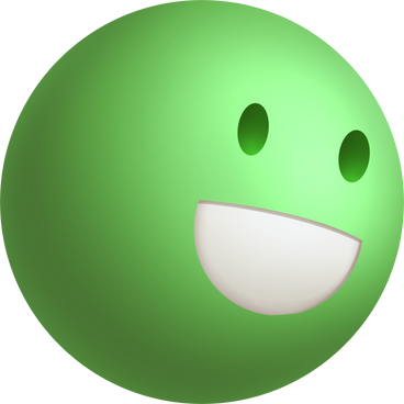 green smiling emoji PNG, SVG
