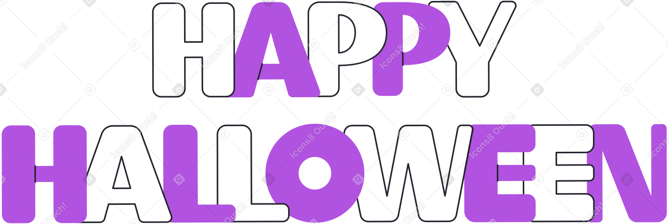 Надпись счастливого хэллоуина в PNG, SVG