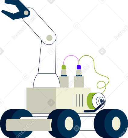 Роботизированная рука на колесах в PNG, SVG