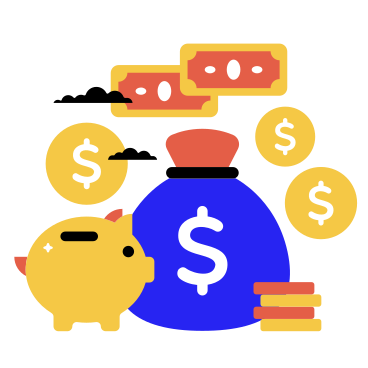 Saving money in a piggy bank PNG, SVG