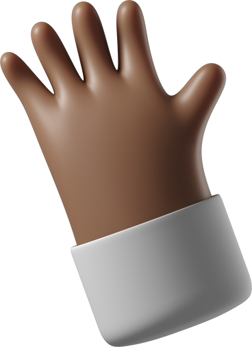 Dark brown skin hand waving hi PNG, SVG