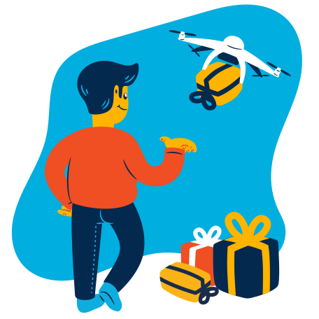 Gift delivery Illustration in PNG, SVG