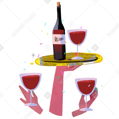 Wine tasting Illustration in PNG, SVG