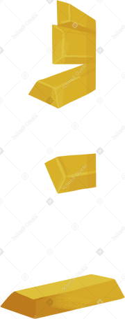 gold bars Illustration in PNG, SVG