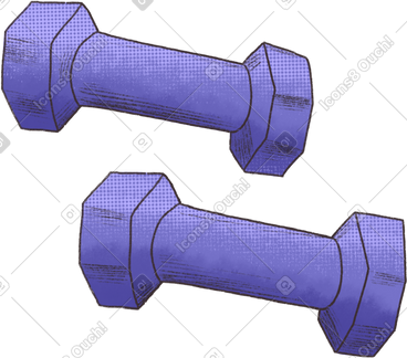 Two purple dumbbells PNG, SVG