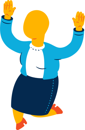 chubby old woman jumping Illustration in PNG, SVG