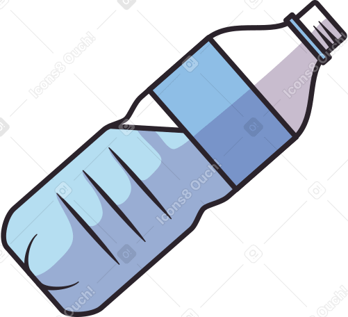 opened bottle of water PNG, SVG
