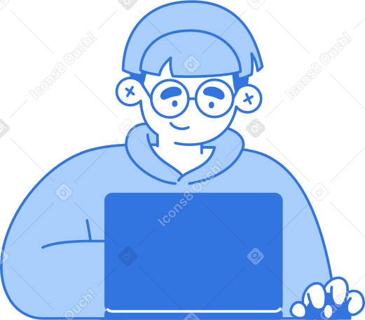 mann mit laptop PNG, SVG