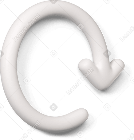 3D White reset icon turned to the right PNG, SVG
