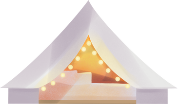 tent with garland PNG, SVG