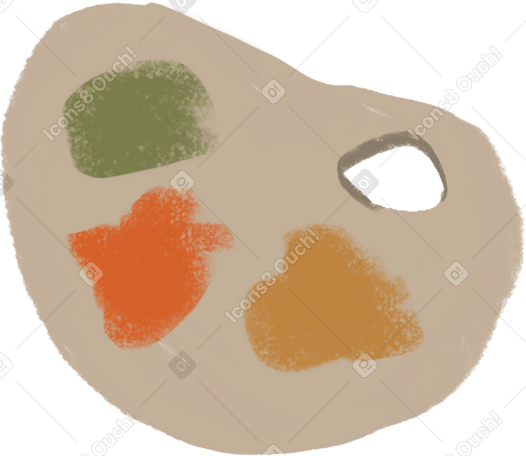 palette with paints PNG, SVG