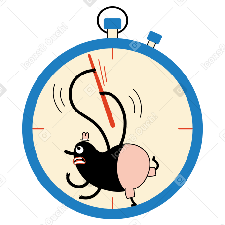 The character is trying to stop time Illustration in PNG, SVG