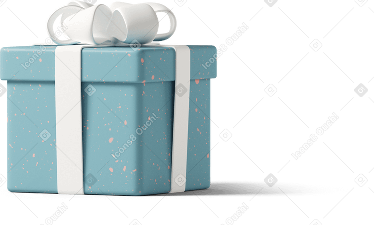 3D blue gift box PNG、SVG