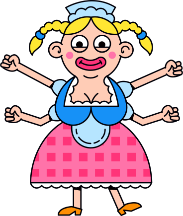 girl character with four arms PNG, SVG