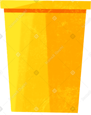 yellow trash bin Illustration in PNG, SVG