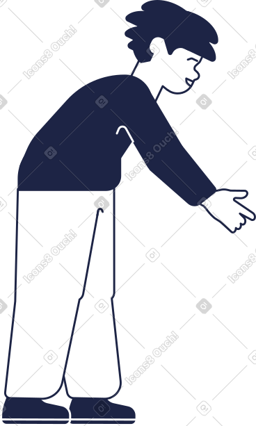 Boy leans forward PNG, SVG