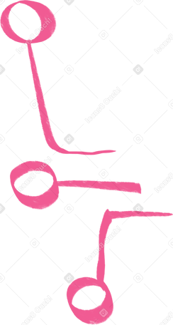 pink lines with circles on the end Illustration in PNG, SVG