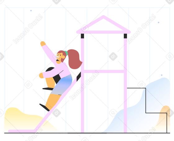 Girl playing on the playground Illustration in PNG, SVG