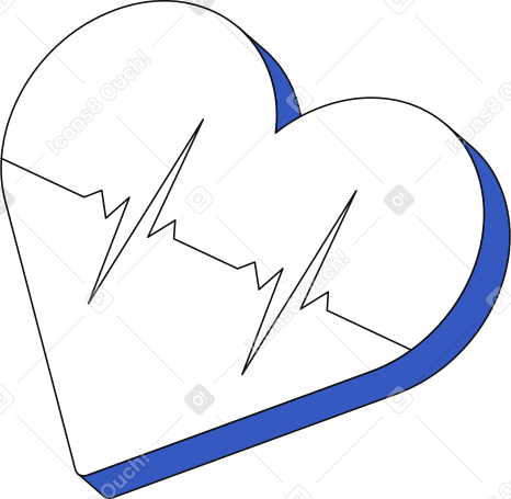 Ilustração animada de Coração com pulso em GIF, Lottie (JSON), AE