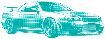 Nissan skyline r front view PNG, SVG