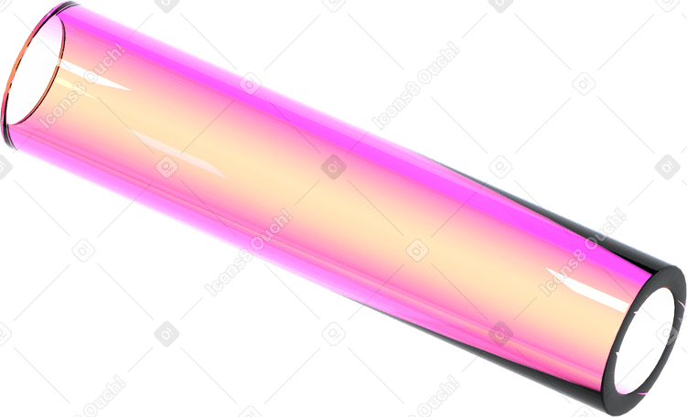 3D glass gradient pipe PNG, SVG