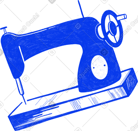 antique blue sewing machine PNG, SVG