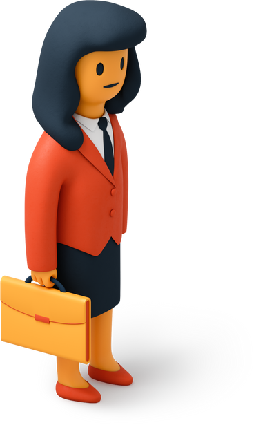 Close up of business woman with briefcase PNG, SVG