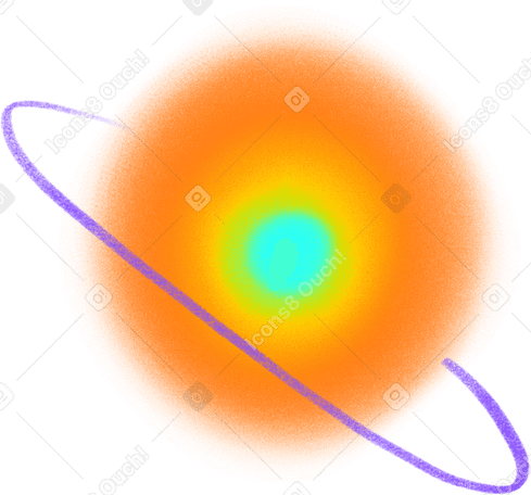 고리가 있는 주황색 행성 PNG, SVG