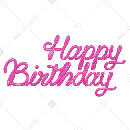 3D 핑크색 생일 축하해 PNG, SVG
