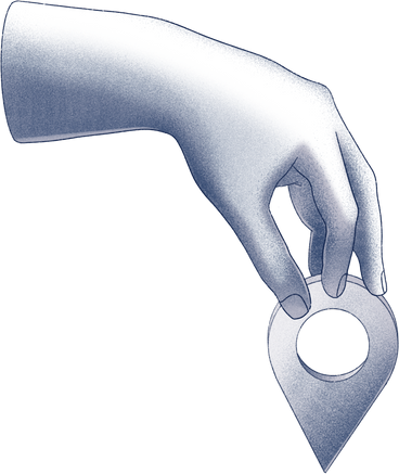 hand holding a geotag PNG, SVG