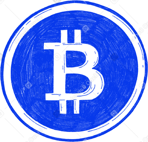 blue bitcoin Illustration in PNG, SVG