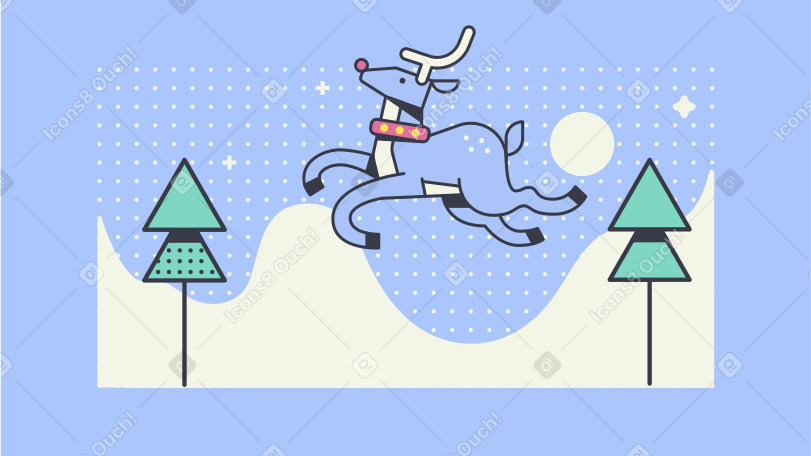 Christmas deer Illustration in PNG, SVG