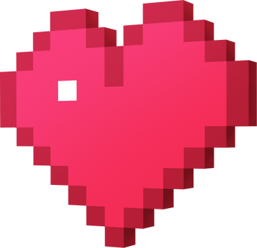 red pixel heart PNG、SVG