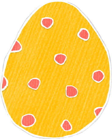 Пасхальное желтое яйцо с красными точками в PNG, SVG