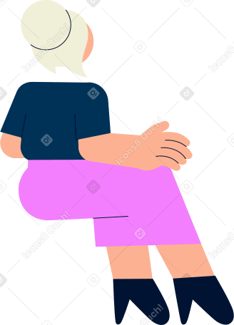 Dos d'une femme assise PNG, SVG