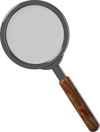 magnifier with wooden handle Illustration in PNG, SVG