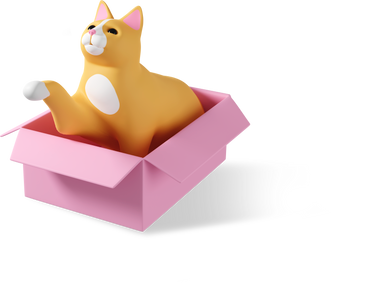 cat in box PNG, SVG