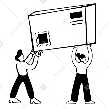 소포를 배달하는 우체국 직원 PNG, SVG