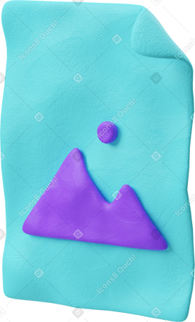 3D Three-quarter view of an image file blue icon PNG, SVG