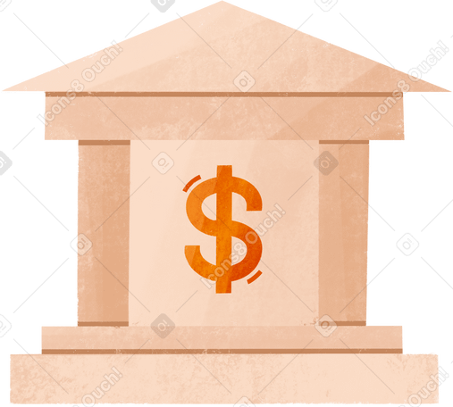 bank building with dollar sign в PNG, SVG